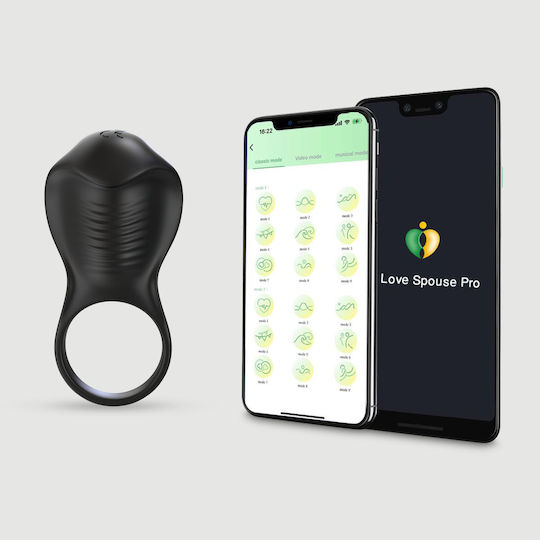 Vibrating Cock Ring Application My Hard On App Controlled Silicone Penis Vibrating Ring Black