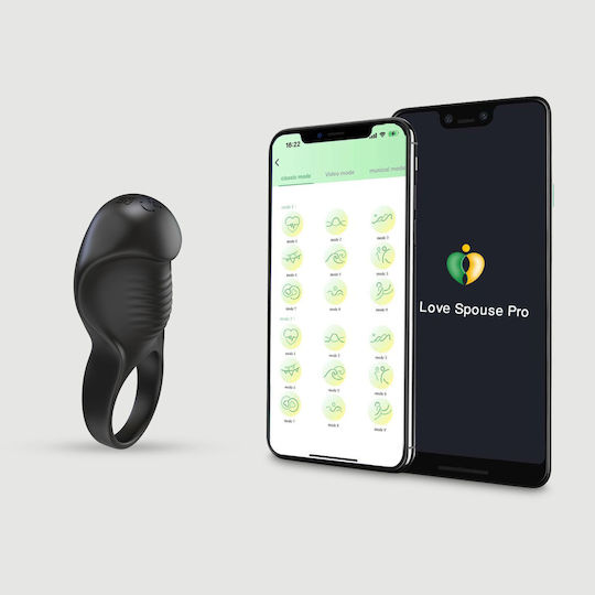 Vibrating Cock Ring Application My Hard On App Controlled Silicone Penis Vibrating Ring Black