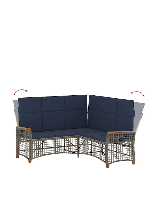 Garten- und Outdoor-Möbelsets Wohnzimmer Typsatz 2 Stück Grau mit Kissen