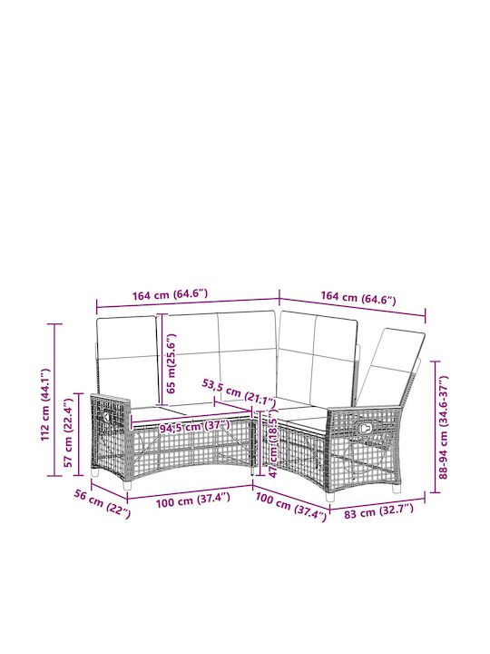 Garten- und Outdoor-Möbelsets Wohnzimmer Typsatz 2 Stück Grau mit Kissen