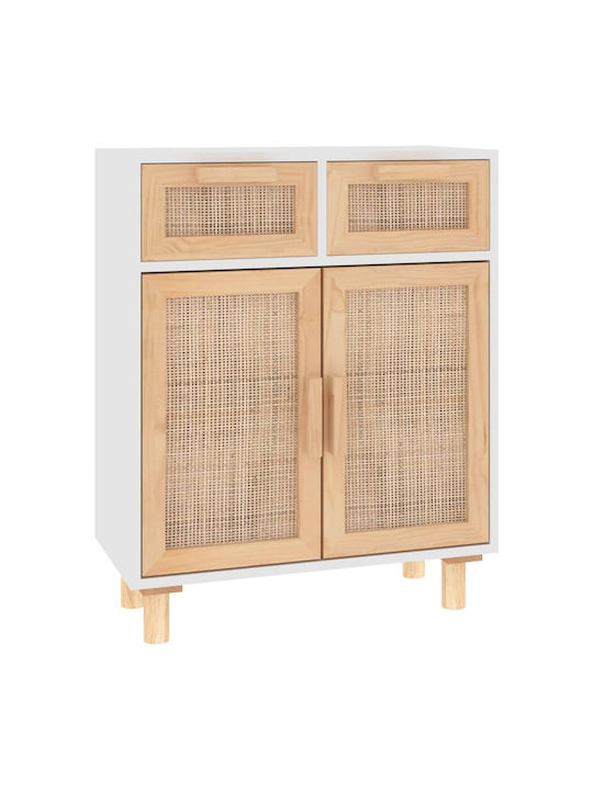 Sideboard Wooden with Drawers Beige 60x30x75cm