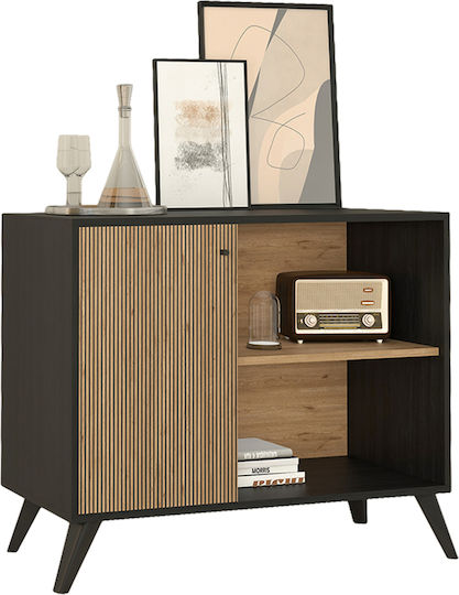 Μπουφές Kruden Black-natural 100x40x78cm