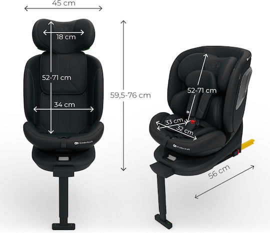 Kinderkraft I-360 2 Plus Car Seat i-Size with Isofix Black