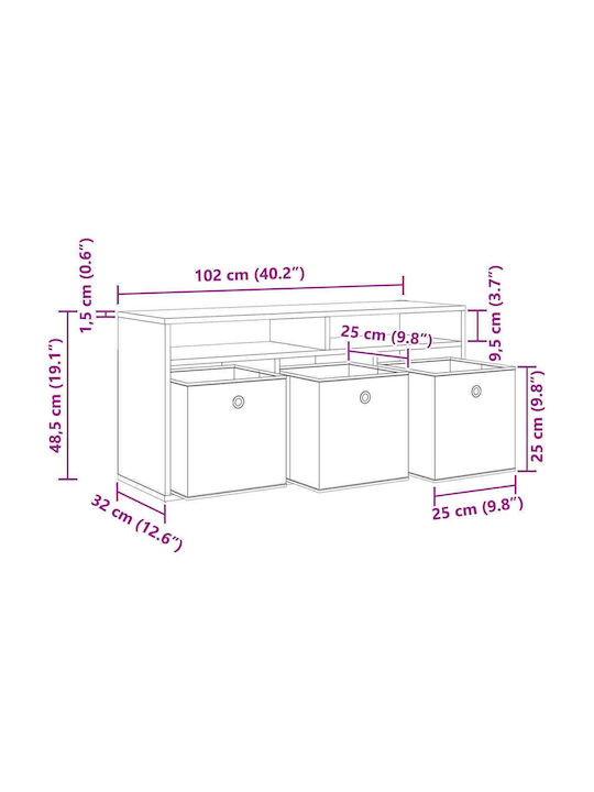 Brown Bookcase 102x32x48.5cm