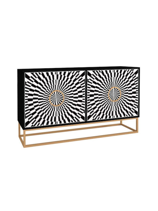 Μπουφές Gradel Ξύλινος Μαύρος 150x35x83.6cm
