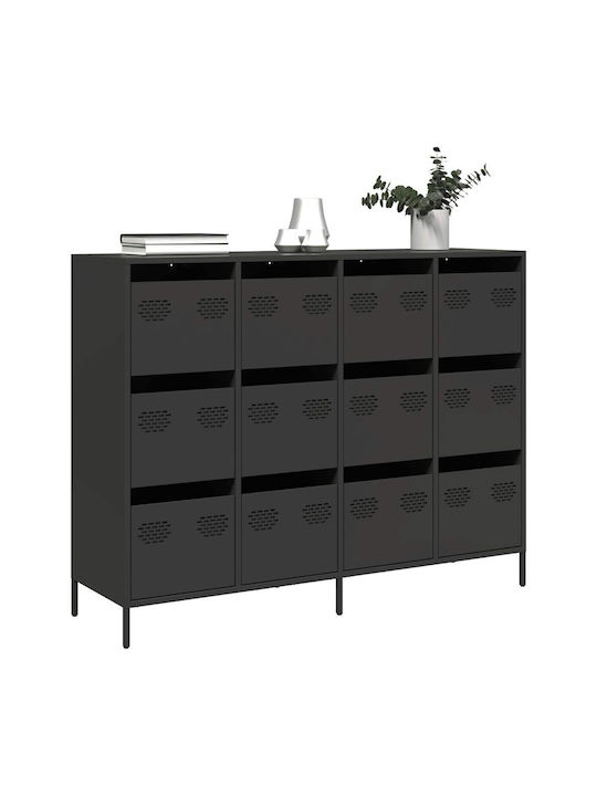 Μπουφές από Μέταλλο με Συρτάρια Μαύρο 135x39x103.5cm