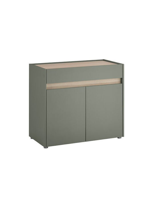 Μπουφές Elbsori 110 mit Schubladen Oak, Green 40x70x80cm