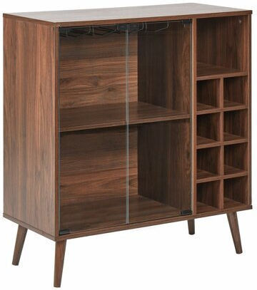 Sideboard Berwyn 2429 made of Wood & Glass Σκούρο Ξύλο, Πεύκο 54x39x91cm