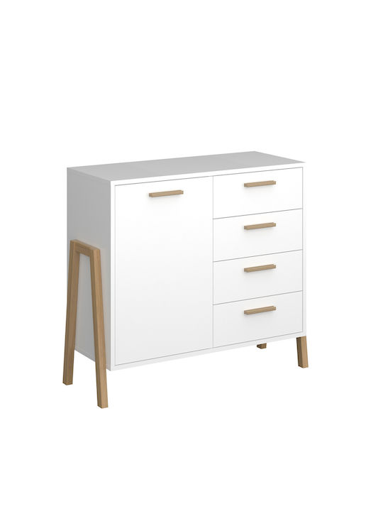 Sideboard Belle Holz mit Schubladen Weiß 102,5x41x91cm