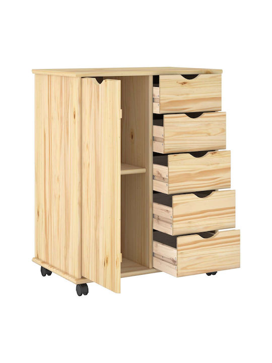 Kommode Für Schlafzimmer Aus Massivholz Braun 63,5x39x79cm