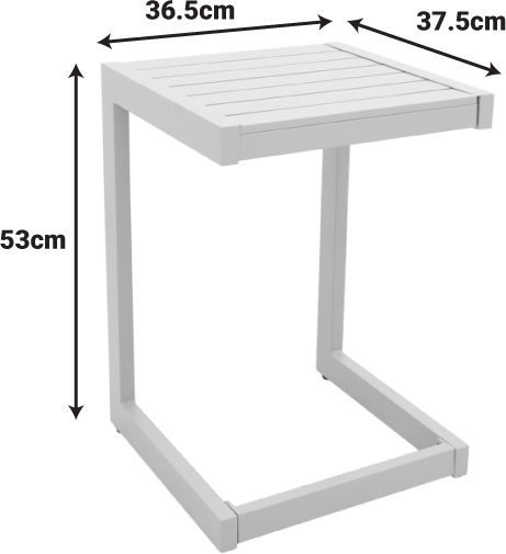 Sitting Room Table for Small Outdoor Spaces Aluminum Aether Anthracite 37.5x36.5x53cm