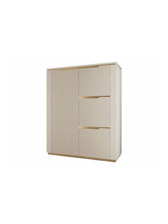 Sideboard Comfivo Elivelo Wooden with Drawers Gold, Beige 40x40x106cm