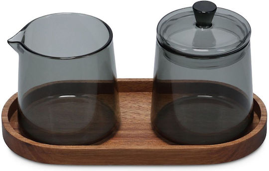 Salt&pepper 800204 Set Ustensilă Pentru Lapte și Bol De Zahăr Luma 230ml Gri Fumuriu