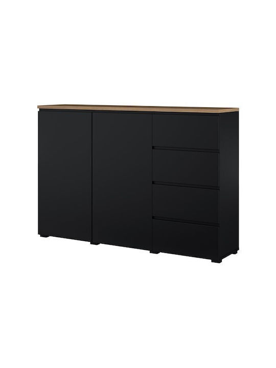 Sideboard Baletu 109 Wooden with Drawers Black 35x35x150cm
