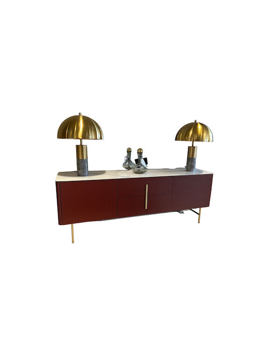 Μπουφές Aston mit Schubladen Μπορντώ Λάκα Ματ 200x50x72cm