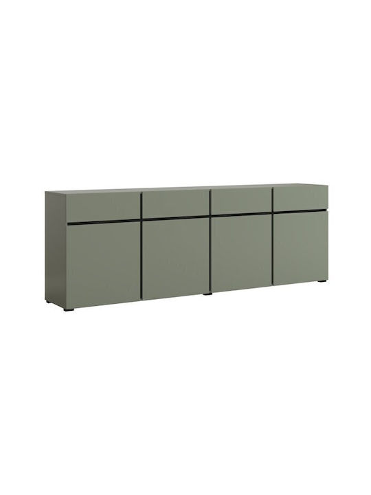 Bufet Alfere 100 cu Sertare Black, Green 225x40x78cm