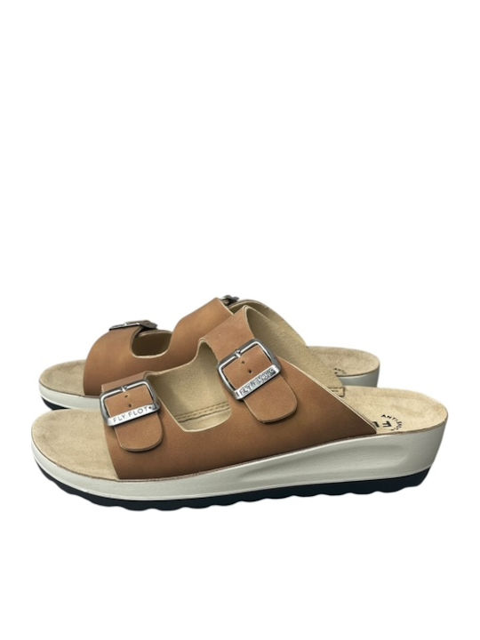Anatomisch Damenplattformen in Stil Pantoffeln Tabac Braun GY-08456-7-1