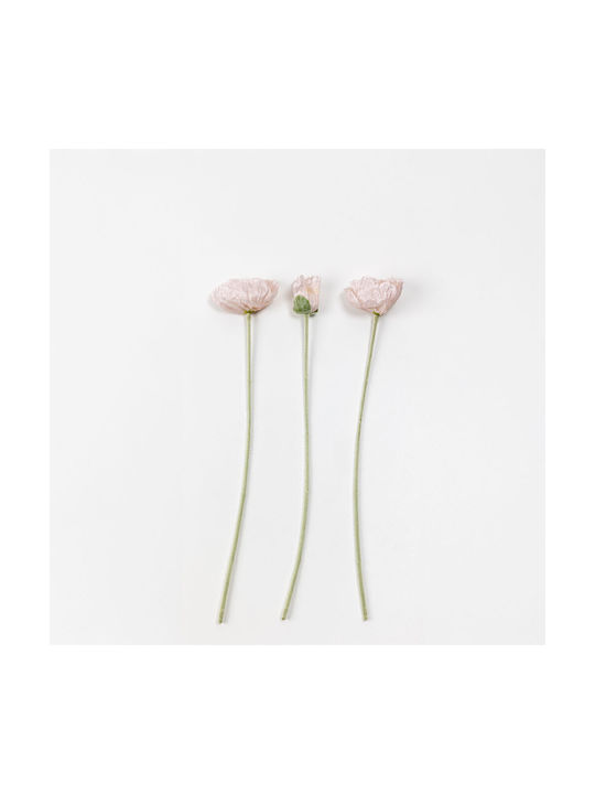 Poppy Λουλουδι Τεχνητο 61 Polyester Ροζ Ανοιχτο Σετ 12 Τμχ 030890 Polyester