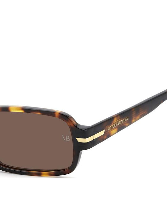 Victoria Beckham Unisex Sonnenbrillen mit Braun Horn umrandetem Rahmen und Braunen Gläsern