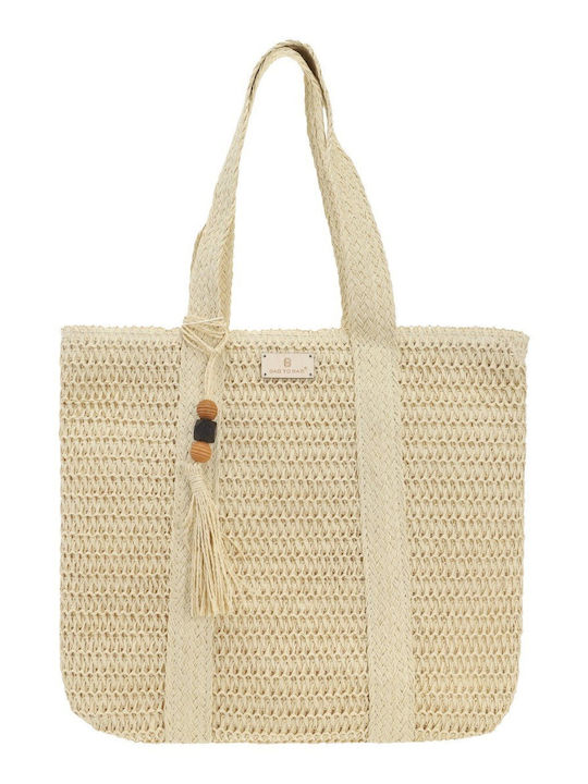 Bag to Bag Ψάθινη Τσάντα Θαλάσσης Μπεζ Bag to Bag Ψάθινη Τσάντα Θαλάσσης Μπεζ