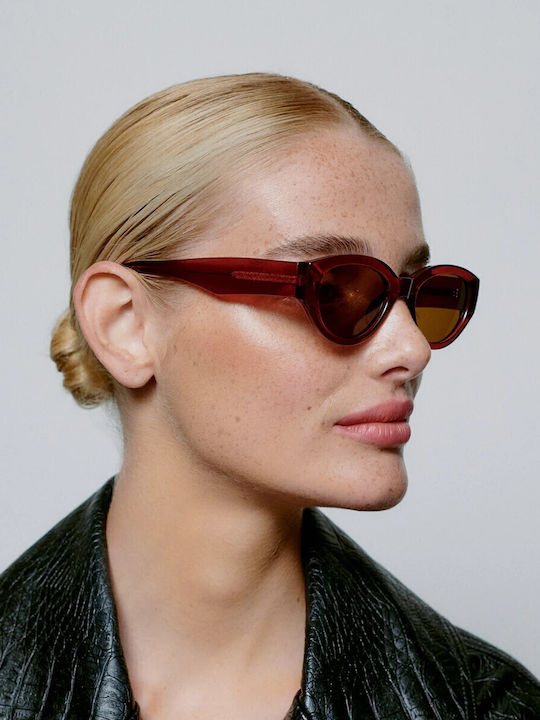 A.Kjaerbede Winnie Unisex Sunglasses With Brown Frame And Brown Lens 18315-1