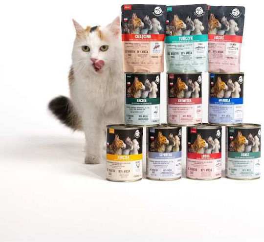 Pet Republic Nasses Katzenfutter für Junior-Katzen in Beutel mit Huhn und Fleisch ohne Getreide 24x100gr