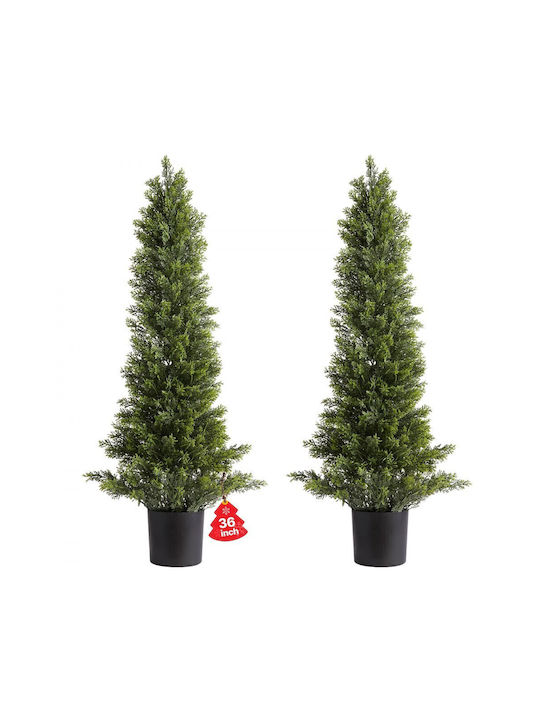 Τεχνητά Κέδροι Vevor Topiary Σετ 2 Φυτών Ψεύτικου Πεύκου 914 Χιλ Ψεύτικο Δέντρο Μεταξιού Φαίνεται Αληθινό Εύκολη Συναρμολόγηση Διακόσμηση Μπροστινή Βεράντα Εξωτερική Αίθριο Κήπος Μπαλκόνι Αυλή Εσωτερικό Γραφείο