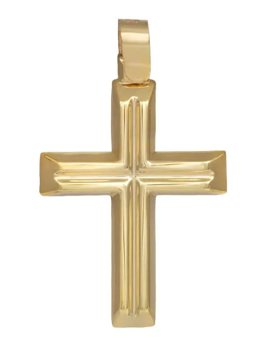 Gold Kreuz 14K Beidseitig