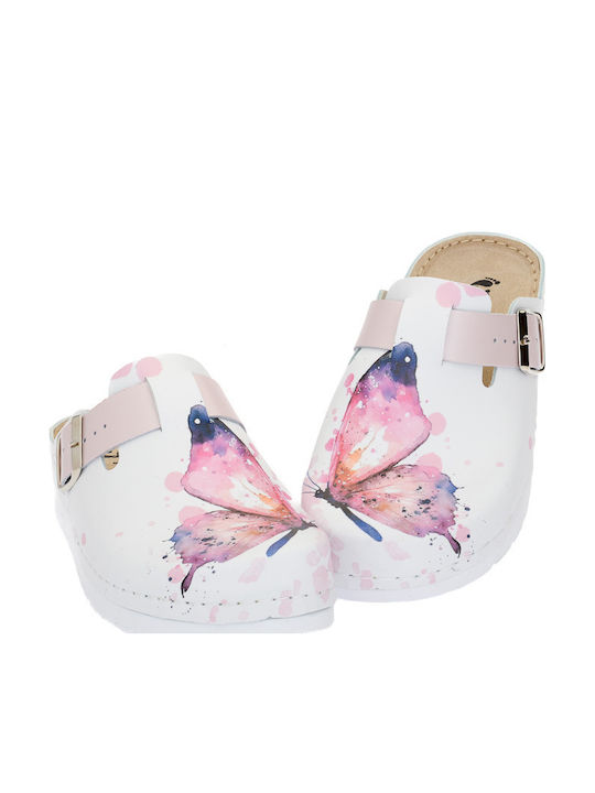 Comfort Way Shoes Γυναικεία Ανατομικά Σαμπό Λευκά