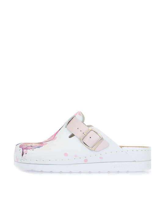 Comfort Way Shoes Γυναικεία Ανατομικά Σαμπό Λευκά