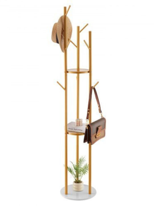 Vevor Metallic Coat Rack Yellow 34x34x170cm