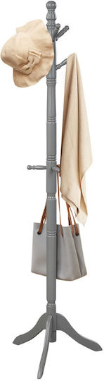 Costway Wooden Coat Rack Gray 50x50x175cm