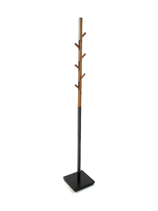 Versa Berlin Καλόγερος Ξύλινος Μαύρος 25x25x176cm