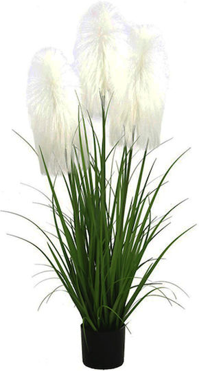 Künstliche Federgras Pflanze Weiß 218cm Topf