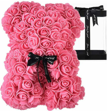 Teddy Bear Made of Pink Artificial Roses in Box Teddy Bear Made of Pink Artificial Roses in Box