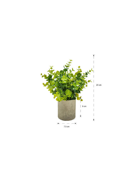 Artificial Plant in Small Pot Eucalyptus Green 23cm Home & Camp