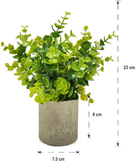 Artificial Plant in Small Pot Eucalyptus Green 23cm Home & Camp