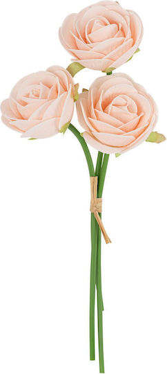 Beauty Home Strauß aus 3 Schaumrosen Rosa Ø7×26,5cm