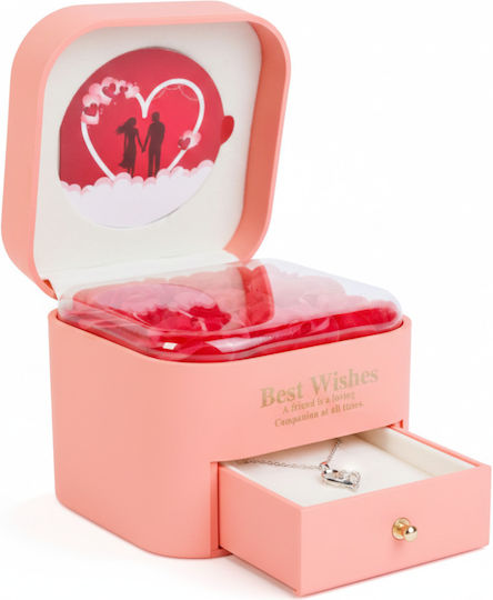 Geschenkbox 9 Rote Rosen Silberkette Herzanhänger Ich Liebe Dich In 100 Sprachen Schmuckschublade Geschenkbeutel Inklusive 11x11 Cm Pink