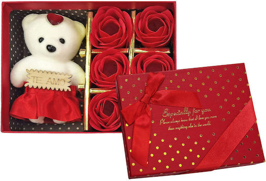 Romantic Box Roses & Teddy Bear