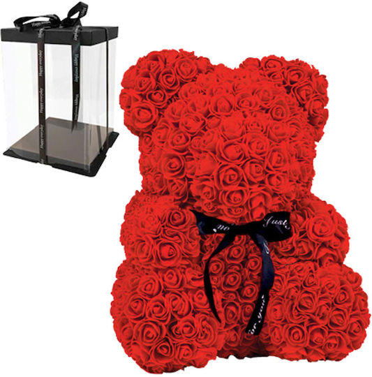 Teddy Bear Made of Red Artificial Roses in Box Vivva Teddy Bear Made of Red Artificial Roses in Box Vivva