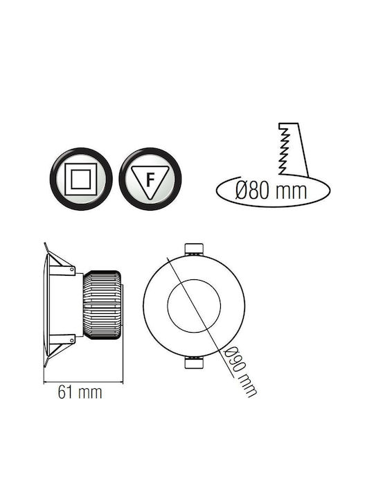 Horoz Electric Lumină de exterior montată pe perete LED IP65 6W cu Alb Natural Lumină