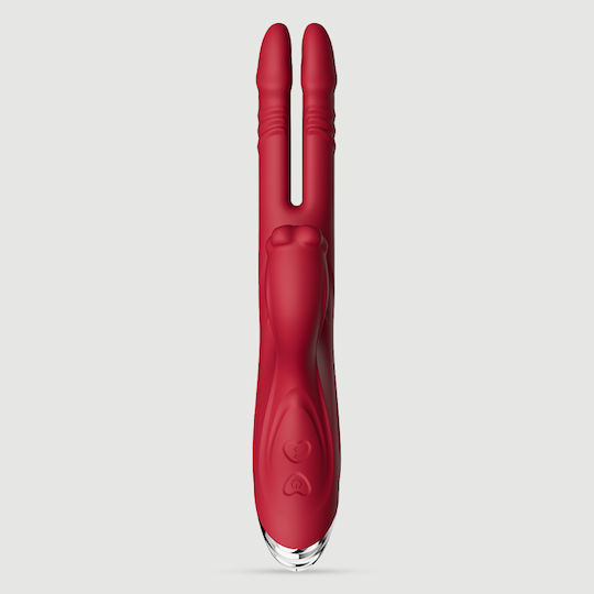 Two Finger Thruster Vibrator Kaninchen Rot