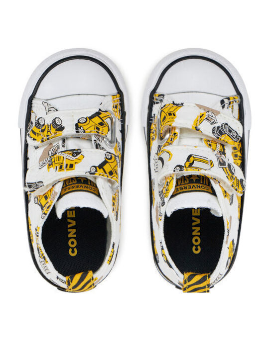 CHUCK TAYLOR ALL STAR Παιδικά Sneakers με Σκρατς Λευκά