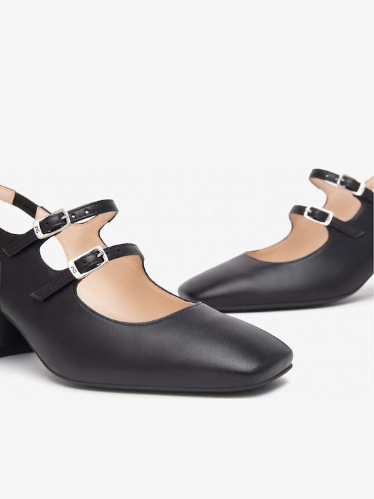 Leder Pumps Schwarz