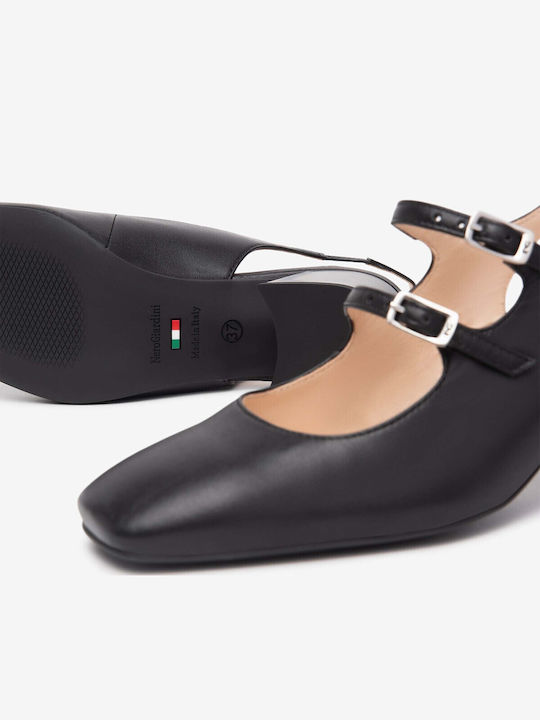 Leder Pumps Schwarz