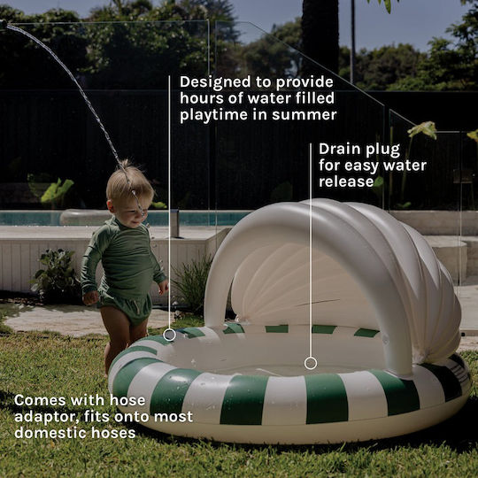 Sunnylife Eli The Elephant Children's PVC Swimming Pool 100lt Inflatable 120x106x68cm Gray