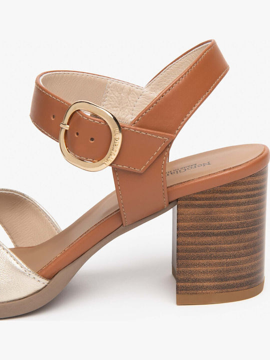 Damen Sandalen Gelbe Leder