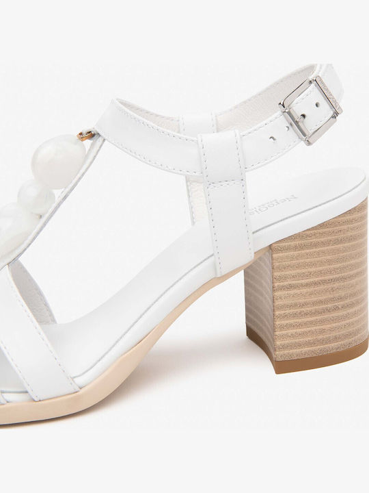 Leather White Sandals