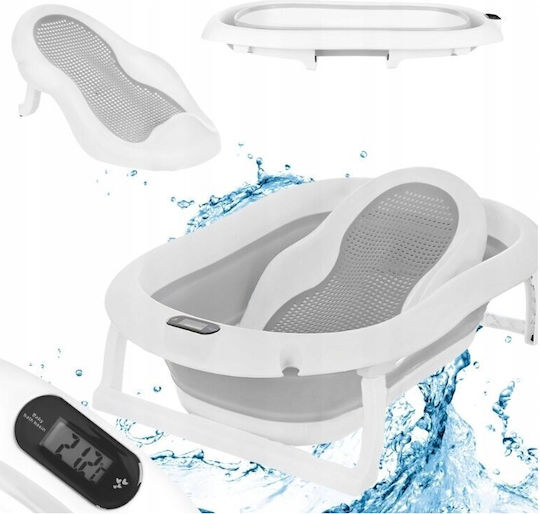 Primabobo Folding Baby Bath with Thermometer Gray